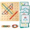 Creative Thinking Geometric Board Set with Pattern Cards Rubber Bands Educational Wooden Stacking Sorting Toy Math