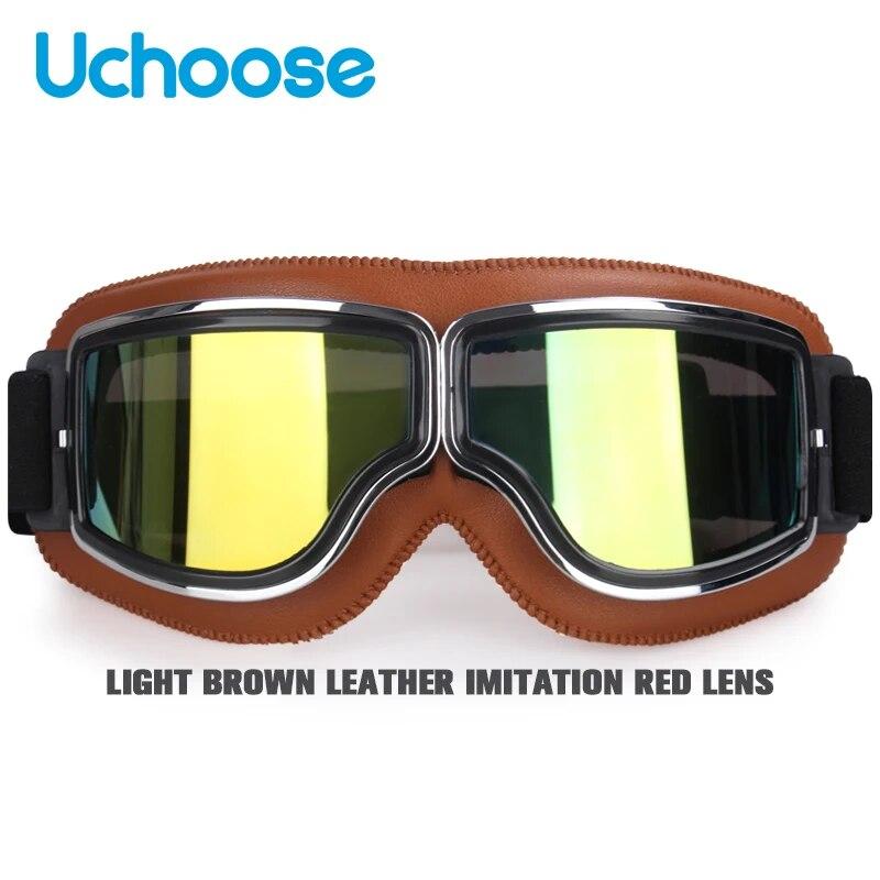 Ветрозащитные очки для велосипедного шлема, кожаные защитные защитные антибликовые очки для мотокросса в стиле стимпанк, легко носить с собой