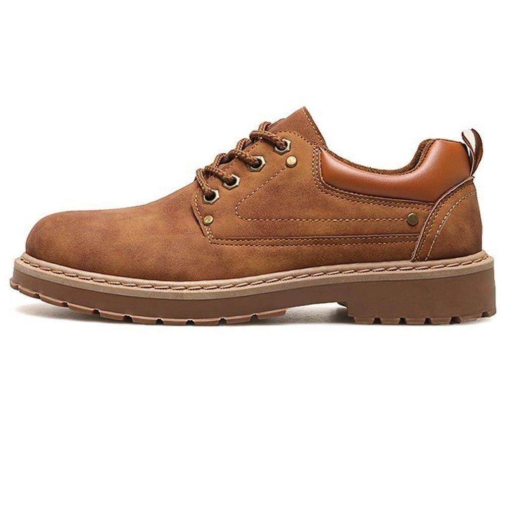 KIXSTAR Повседневная рабочая обувь, мужские ботинки, низкие, нескользящие, на шнуровке, коричневые, 26,5 см