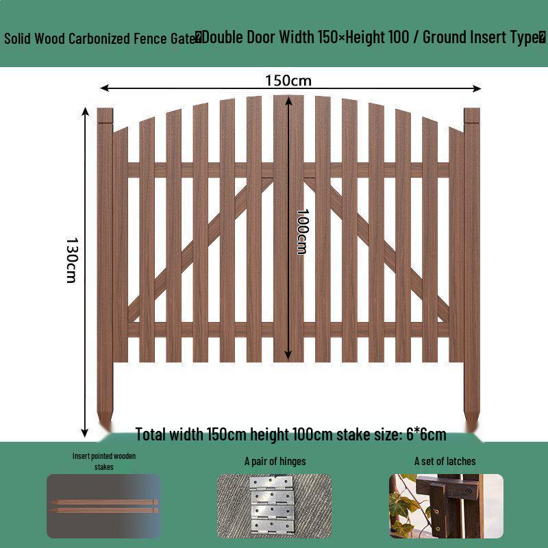Retractable Anti-Corrosion Wooden Garden and Yard Gate