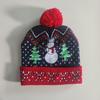 LED Light-Up Elk Jacquard Knit Hat & Scarf Set for Christmas & New Year.