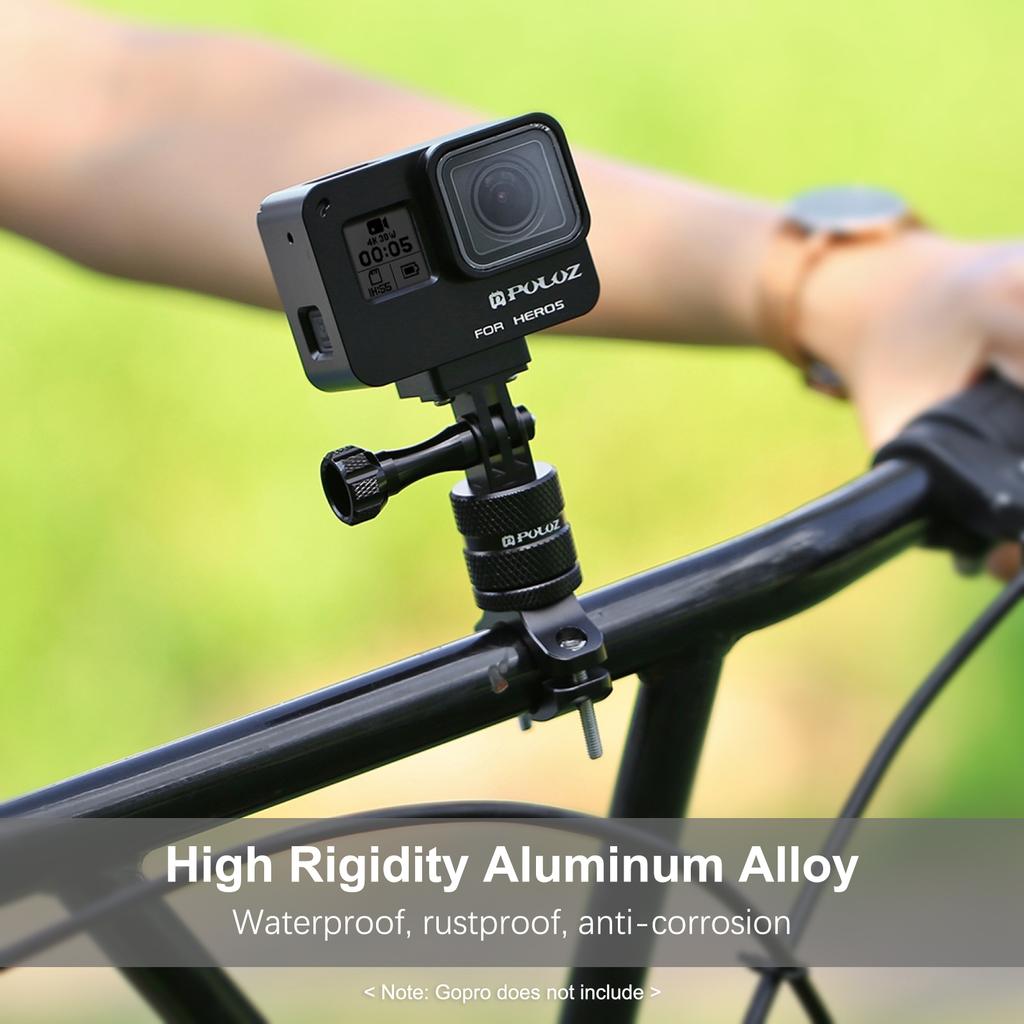 PULUZ 360 Degree Rotation Bicycle Aluminum Alloy Handlebar Adapter Mount Bicycle Rack Mount Holder