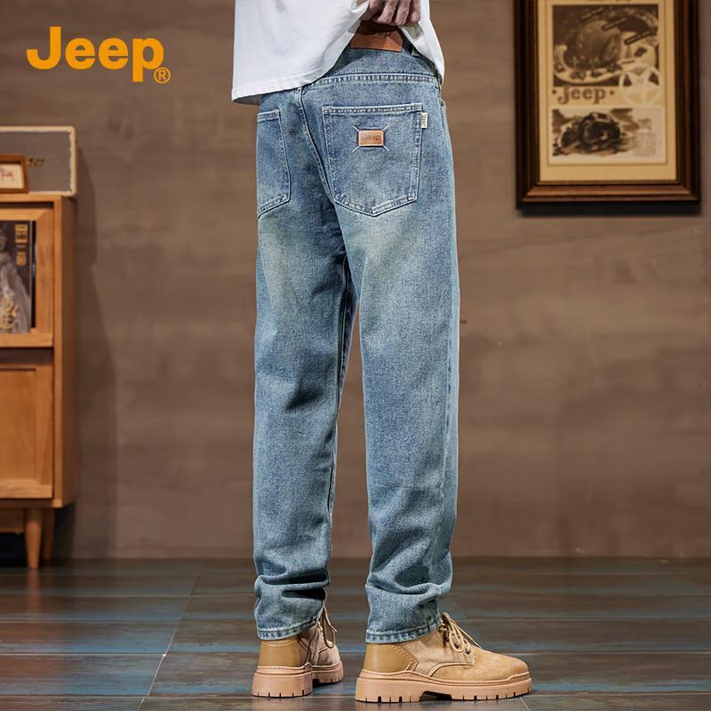 Jeep Мужские свободные прямые джинсы
