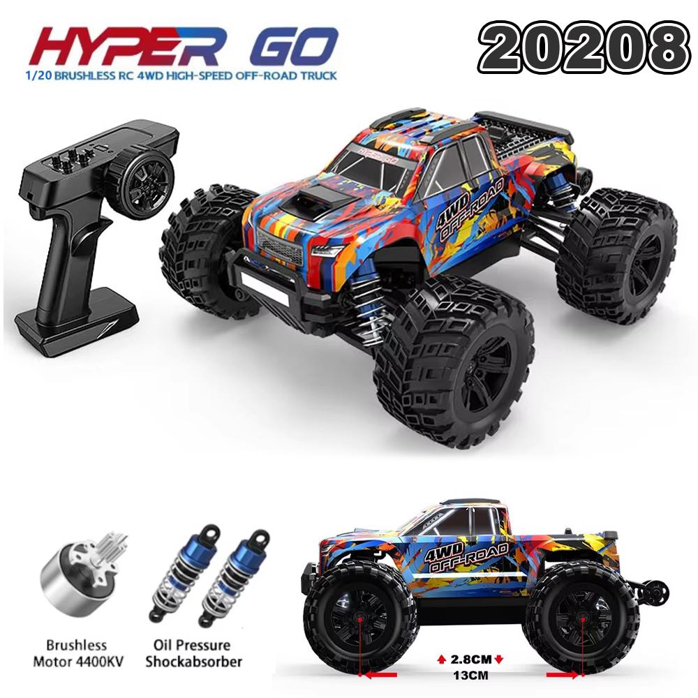 Радиоуправляемая машина Hyper Go MJX 20208 1/20 Бесколлекторная Профессиональная Радиоуправляемая Гоночная Машина 2.4G 4WD Высокоскоростная с Дистанционным Управлением Внедорожный Гусеничный Трагги Игрушки