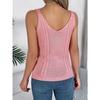 QICED Весна Лето Однотонный V-образный вырез Вырез Без рукавов Вязаный свитер Жилет для отпуска Женская одежда
