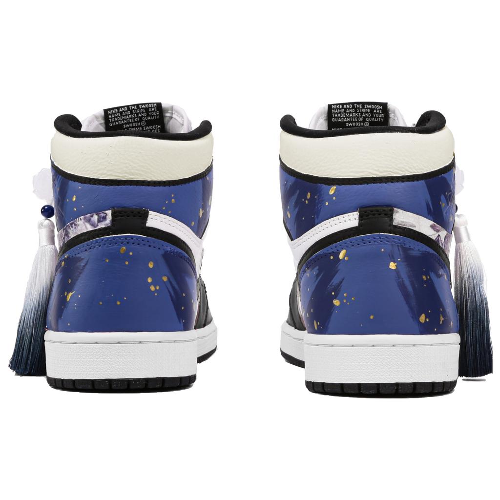 Jordan Air Jordan 1 Retro High OG Кожаные Высокие Винтажные Баскетбольные Кроссовки Унисекс Сине-Черные 555088-603(Команда4-)