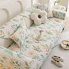 Nordic Small Flower Cotton Sofa Cushion Modern Four Season Universal Anti Slip Fabric Couch Sofa Cover Cloth Towel 2 3 Seat Mat