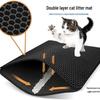 EVA Double-Layer Anti-Splash Honeycomb Cat Litter Mat with Washable Magic Tape for Pet Households