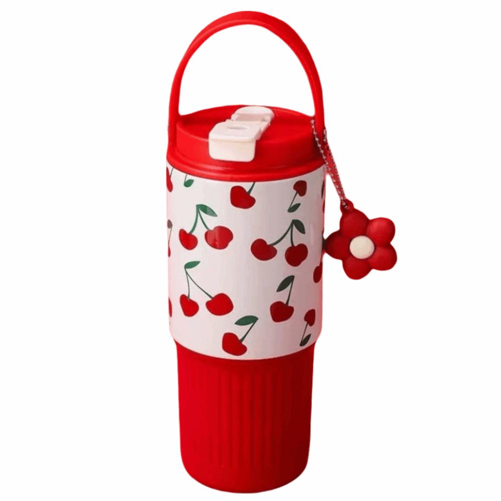 Portable Outdoor Insulated Mug Creative Coffee Tumbler with Handle Drinking Straw Cup Kitchenware