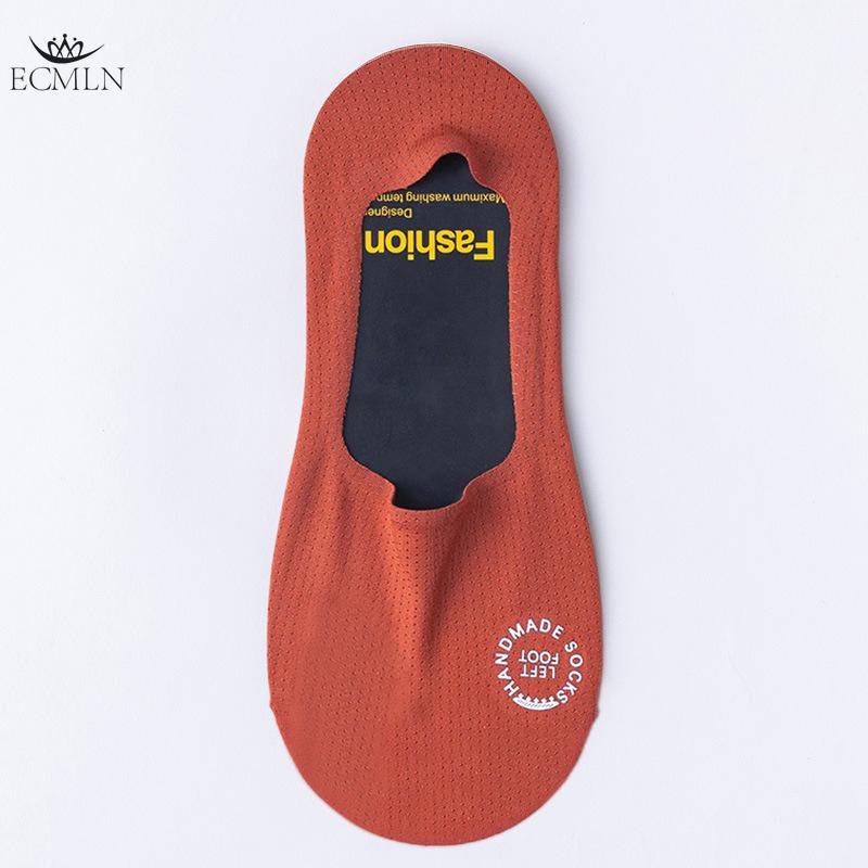 Men's Invisible Boat Socks Summer Thin Shallow Mouth Short Socks Solid Color Towel Bottom Sweat-absorbent Hollow No-fall Ice Stockings