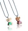 Matching Teddy Bear Necklaces for Women, White and Beige.