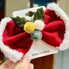 1 шт. Рождественская свежая заколка-бант-бабочка, в сочетании с шариком из овечьей шерсти, милые рождественские аксессуары для волос