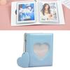 Pockets Photo Album Hollow Heart Cover DIY Making 3in Single Compartment PVC Pure Color Simple Style Picture Book Blue
