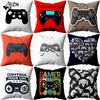 RZN Gamer Game Controller Joypad Joystick Cushion Cover Red Plaid Throw Pillow Covers 45x45cm for Home Sofas