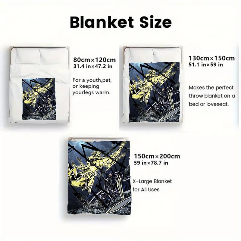 Gold Saints 2D Flat Pattern Flannel Blanket High quality All Seasons Warmth and Comfort Perfect for Christmas Gifts.MMT0918564