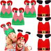 1PC Funny Hats Party Hats Christmas Hats Unisex Santa Pants Hat Vibrant Red Elf Santa Hat Costume Accessories Long Striped
