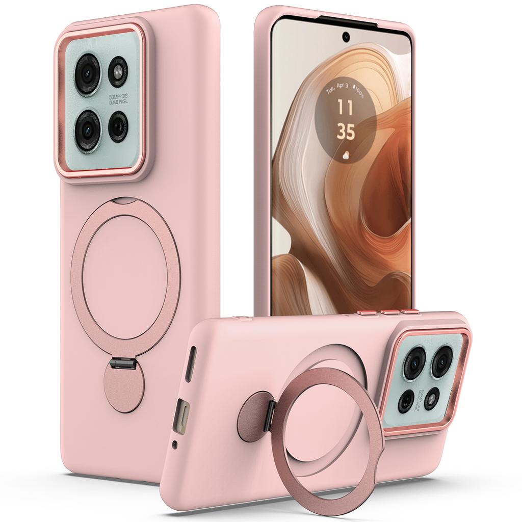 For Motorola Moto G75 5G Magnetic Case Rotating Ring Kickstand TPU + PC Back Cover