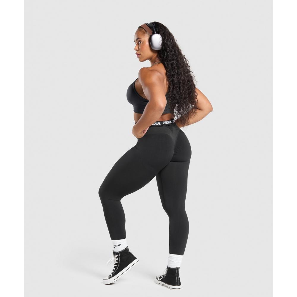 Gymshark Бесшовные леггинсы Glute Boost Black Asphalt Grey B8a7m Bccj