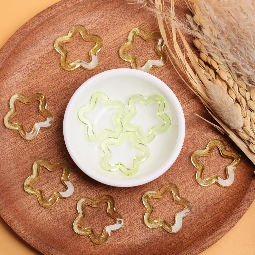 Pentagonal Pendant Charms Material Fashion Transparent DIY Jewelry Accessories for Bracelet Earring Making Acrylic Handmade 30mm Star Loose Beads