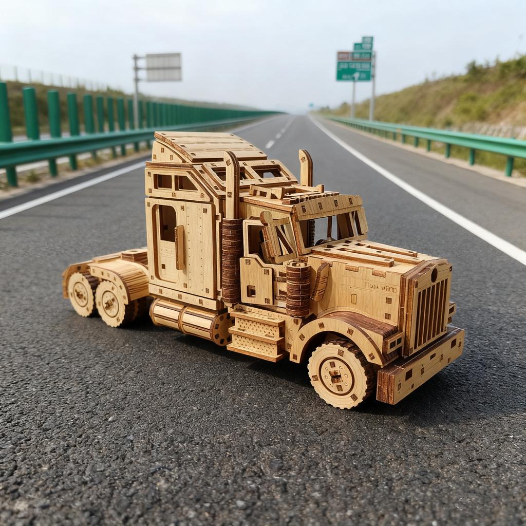 Сделай сам Американский Грузовик, 3D Деревянная Пазл-Конструктор, Набор для Рукоделия, Ручная Сборка Модели, Интерактивное Занятие, Украшение Стола, Подарок на День Рождения или Рождество
