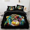 3D Animal Duvet Cover Microfiber Wolf Fox Elk Bedding Set Wild Animals Comforter Cover King Queen For Teen Adults Bedroom Decor