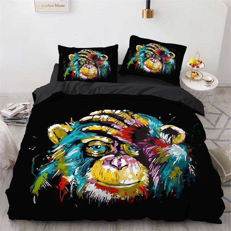 3D Animal Duvet Cover Microfiber Wolf Fox Elk Bedding Set Wild Animals Comforter Cover King Queen For Teen Adults Bedroom Decor