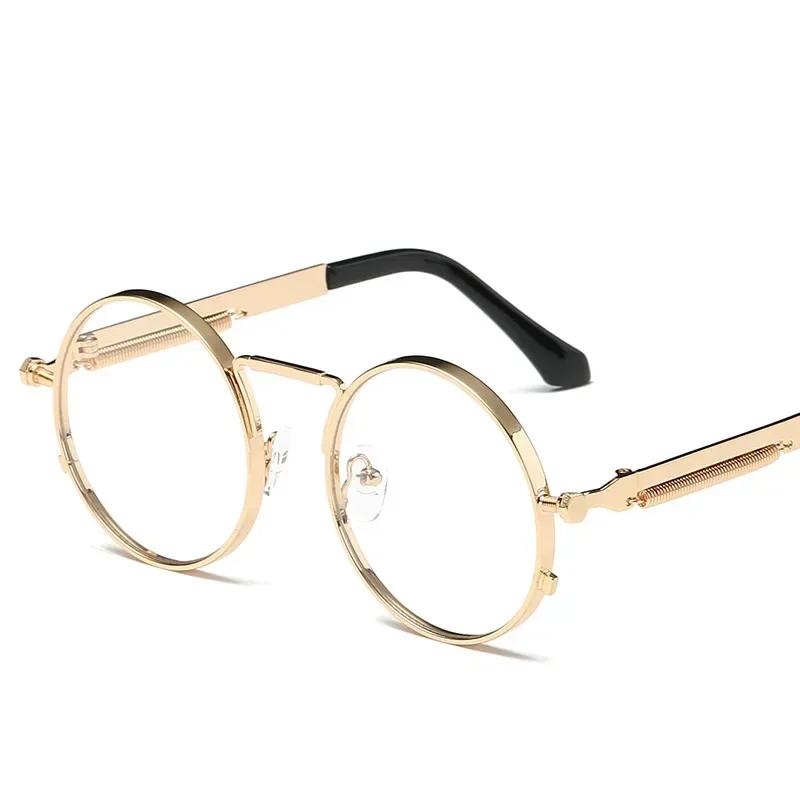 Винтажные мужские солнцезащитные очки Женские Ретро Панк Круглая Металлическая Рама Цветные Линзы Солнцезащитные Очки Модные Очки mujer