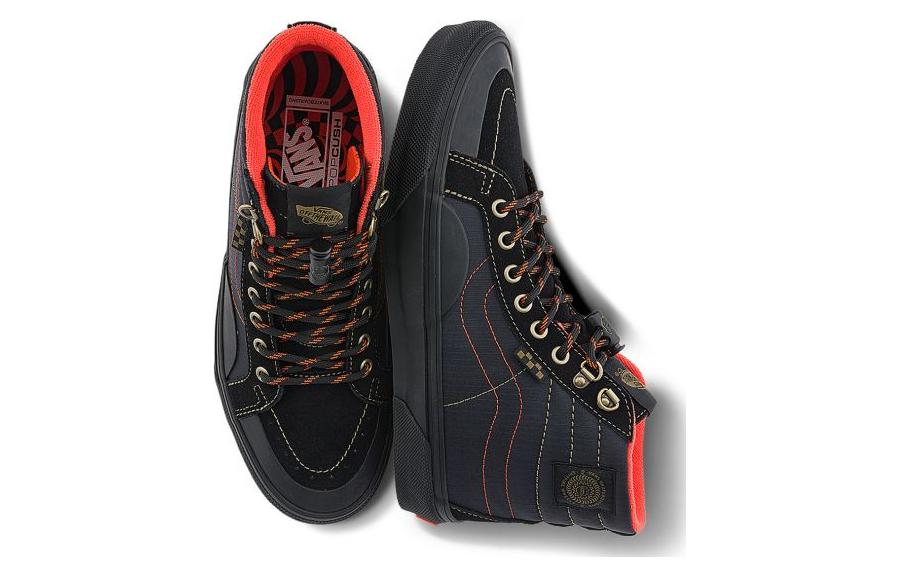 Колеса Sk8 Spitfire x Кеды Sk8 Skate Vans-Hi Reissue 'Черное пламя' VN000D1EBFM