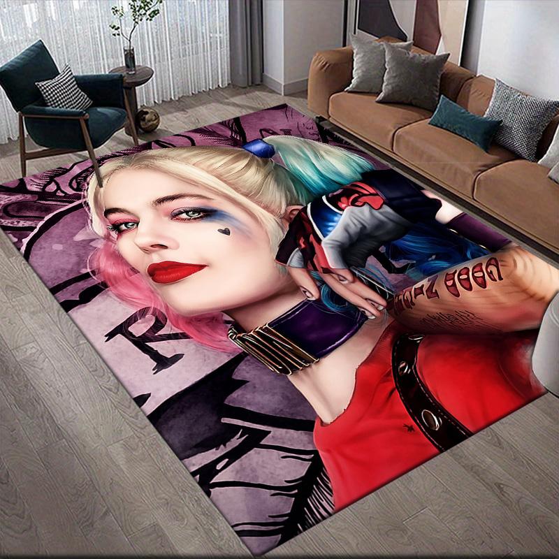 Joker & Harley Anti-Slip Rug, Rectangular Carpet for Home Entertainment Room Decor