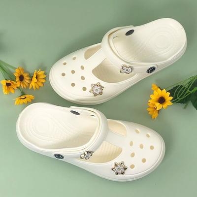 Шлепанцы Плоские Туфли со стразами на пляж Женские Мюли Тапочки и Женские Сандалии Ева Новая Коллекция Повседневные Стильные 39 Vip Нескользящие