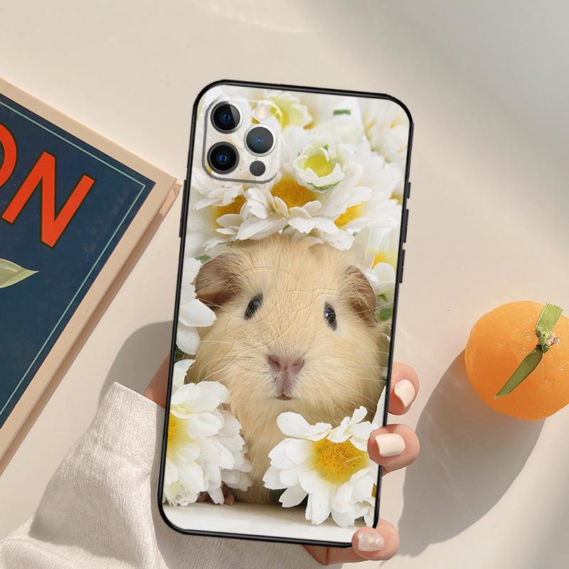 Animal Guinea Pig Funda Case For iPhone 16 15 14 Pro Max 11 12 13 Pro Max Mini XR 16 15 Plus 16e Phone Cover