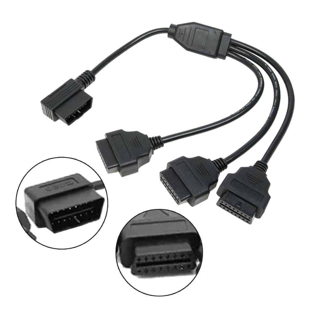 Автомобильный удлинительный кабель OBD2 L-образный адаптер OBD2 Кабель-разветвитель OBD2 L-образной формы Расширьте порт OBD2 до трех