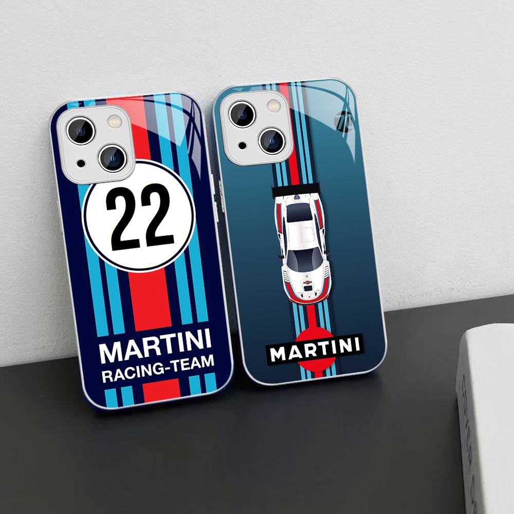 Закаленное стекло MartiniES Racing для iPhone 14 13 12 11 Pro Mini XS MAX 14Plus X XS XR Чехлы