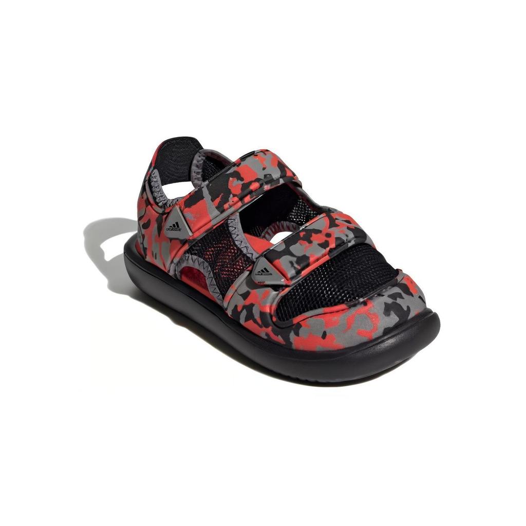 Adidas Comfort Sandals Comfortable Versatile Shock-Absorbing Durable Breathable Kids Sandals Kids Sandals Gray Red IE0303