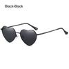 Metal Frame Vintage Polarized Glasses Eyewear Heart-Shaped Glasses Women Heart Sunglasses