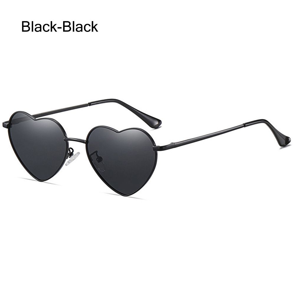 Metal Frame Vintage Polarized Glasses Eyewear Heart-Shaped Glasses Women Heart Sunglasses