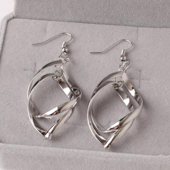 Вечерние элегантные женские спиральные серьги с каплями воды, длинные висячие серьги-крючки