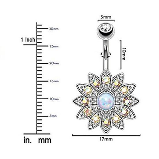 2 шт./компл. цветочные женские искусственные опаловые штанги пупка кольцо пирсинг пупка