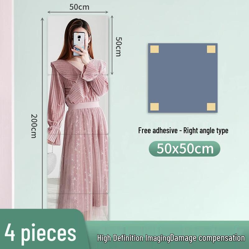 Акриловая наклейка-зеркало на всю стену с самоклеящейся основой для ванной комнаты или дверцы шкафа