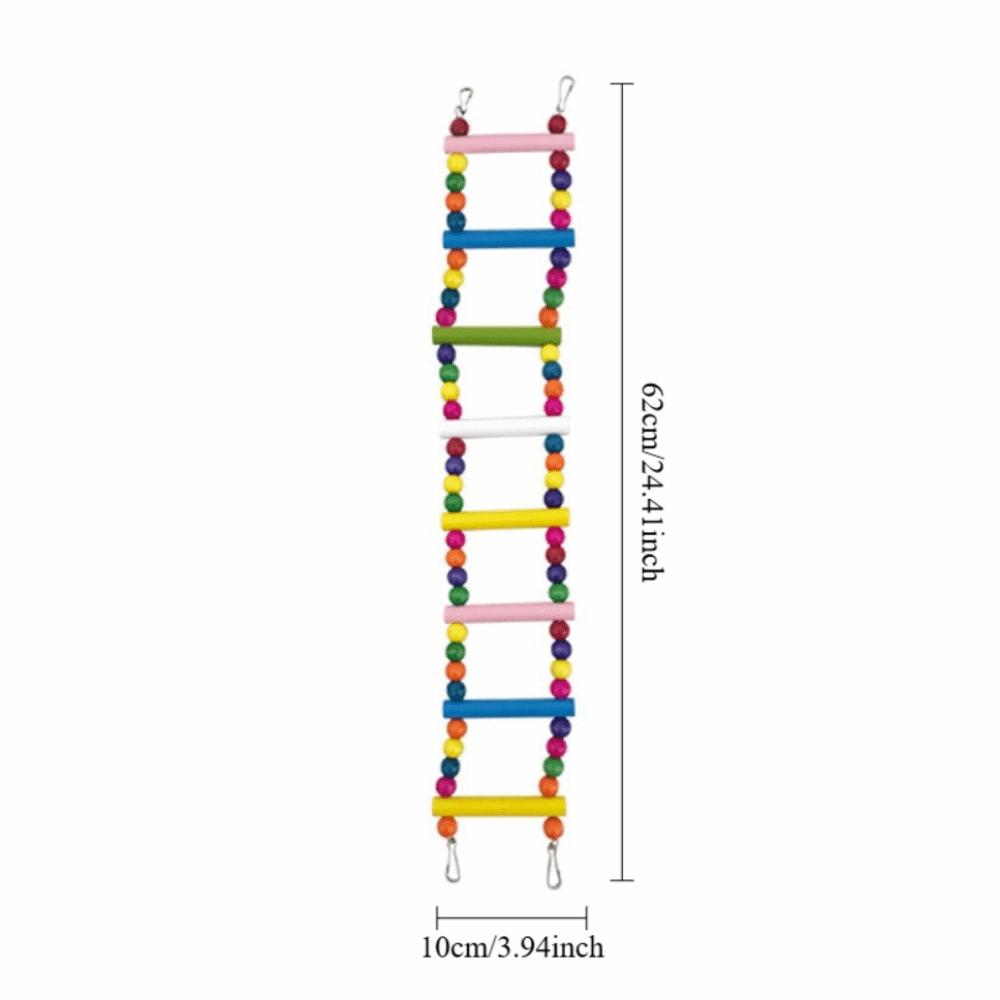 Colorful Wooden Parrot Ladder 8/10/12 Step Ladders Bird Perch Stand Toy  Bird Cage Decoration