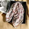Spring New Pony Printed Mulberry Silk Silk Scarf Women's Premium Versatile Crepe Satin Square Scarf Silk Gifts