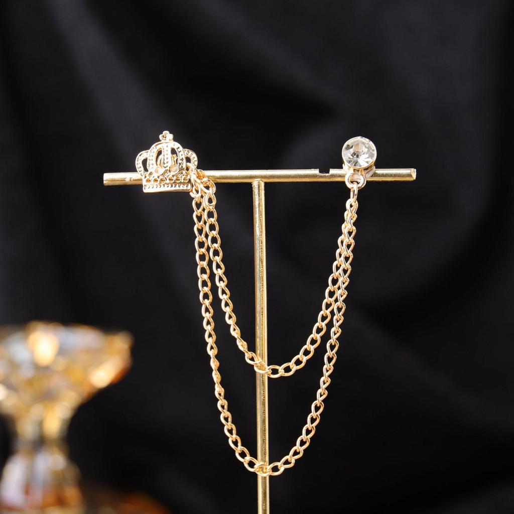 Baroque Rhinestone Pearl Corsage Necklace Brooch - Retro British Court Suit Accessory