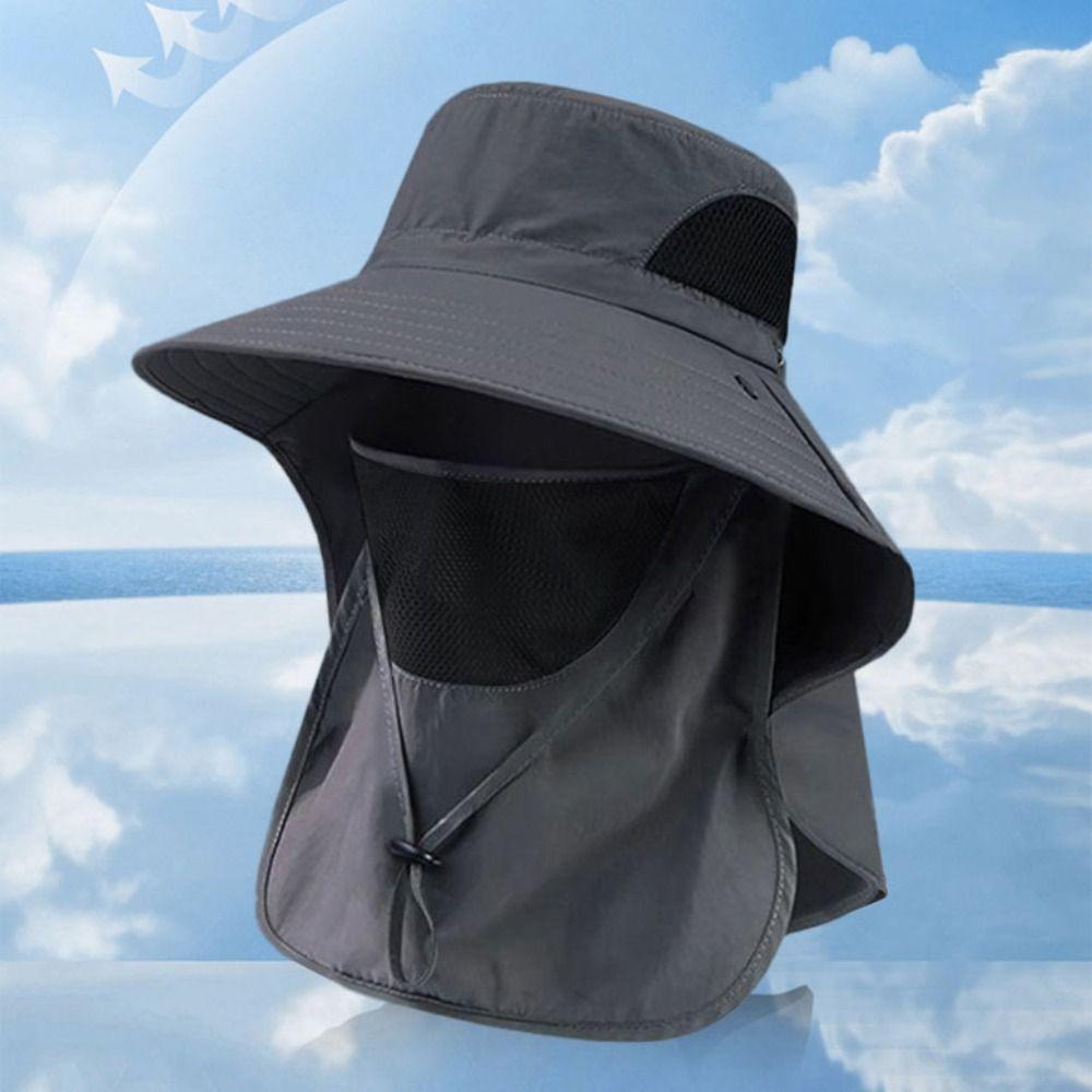 Leisure Face Covering Fishing Hat Big Eaves Insect Proof Cap New Sunshade Hat Summer