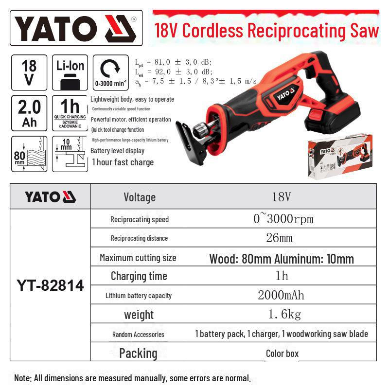 Аккумуляторная пила YATO 18V