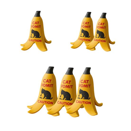 1/2/3Pcs Cat Vomit Caution Sign Banana Peel Cat Vomit Warning Sign Home Office Mini Table Sign Humorous Decoration Animal Lovers Gift