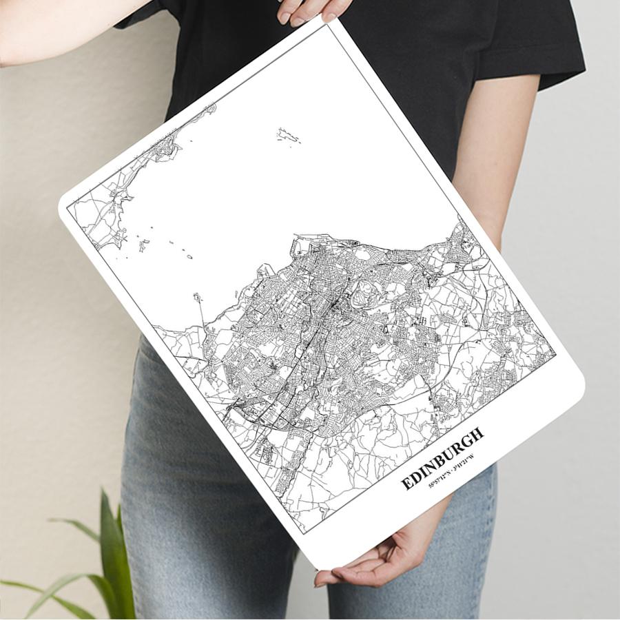 Edinburgh City Map Metal Wall Art Custom Vintage Style Home Decor for Living Room Office Decoration