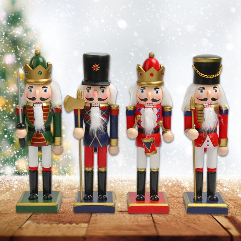 Elegant 25cm Wood Nutcrackers Statue Artistic Tabletop Decoration for Nut Cracking and Display Stylish Desktop Ornament