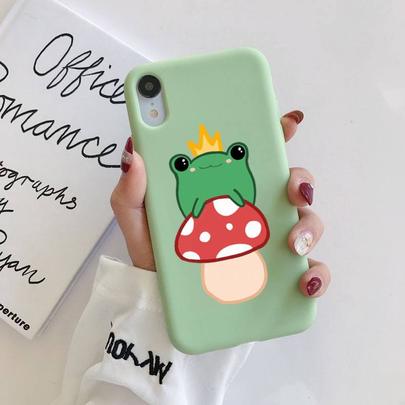 Чехол для телефона Cottagecore Frog Mush Kawaii, мягкий однотонный чехол для iPhone 11 12 13 mini pro XS MAX 8 7 6 6S Plus X XR
