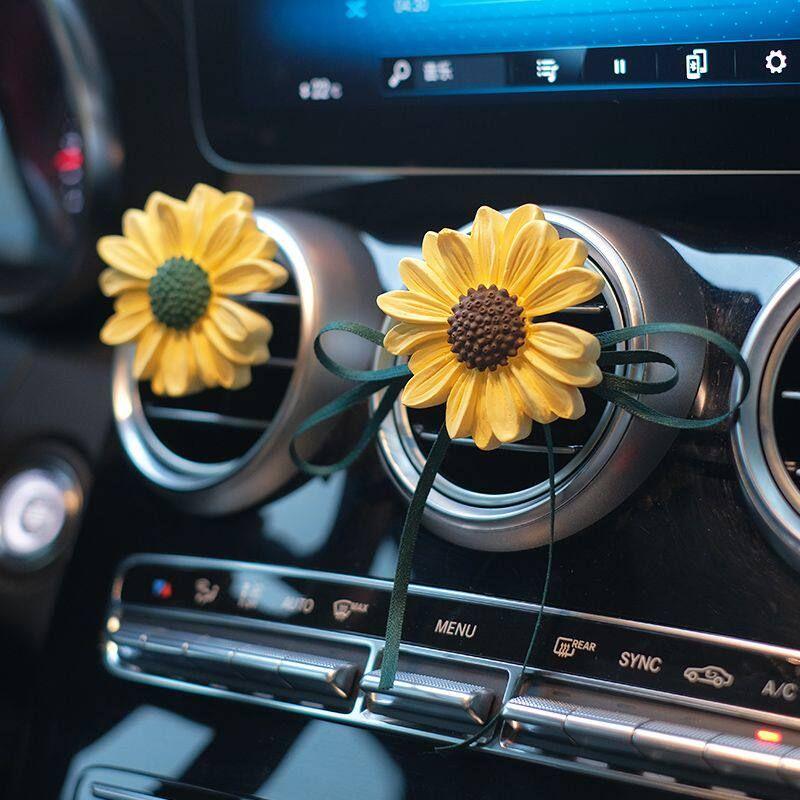 Summer Sunflower Car Fragrance Diffuser Air Vent Decoration Aroma Stone Car Interior Ornament for Women