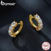 Серьги-кольца BAMOER D Color VVS1 EX из стерлингового серебра 925 пробы с муассанитом, блестящие 3,5 мм, круглые серьги с лабораторным бриллиантом и платиновым покрытием
